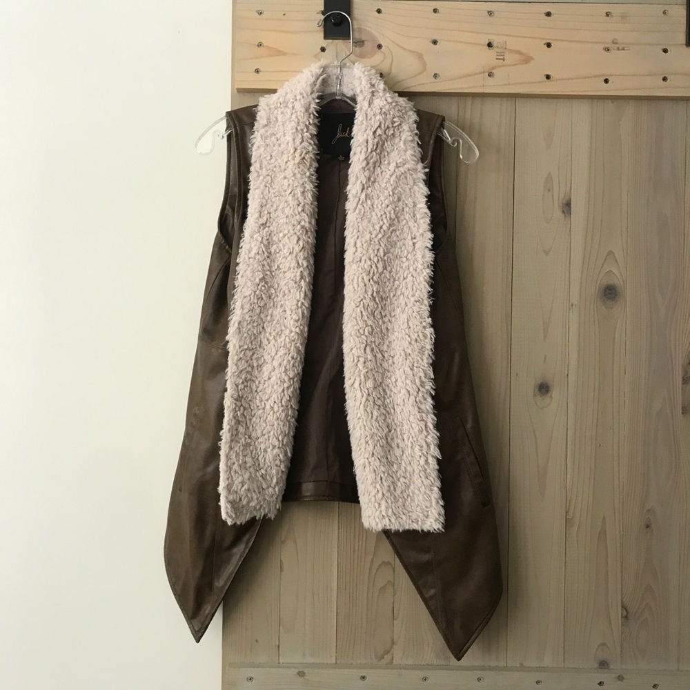 Leather and faux sheep Vest